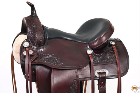 HILASON Western Horse Saddle American Leather Treeless Trail Pleasure