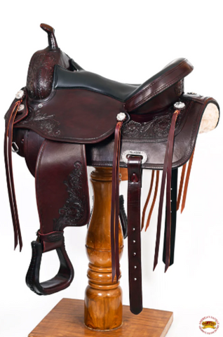 HILASON Western Horse Saddle American Leather Treeless Trail Pleasure