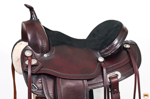 HILASON Treeless Trail Pleasure Saddle in Dark Brown