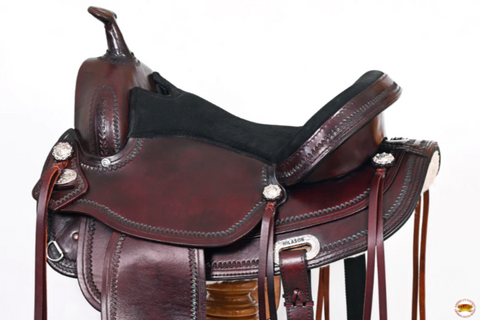 HILASON Treeless Trail Pleasure Saddle in Dark Brown