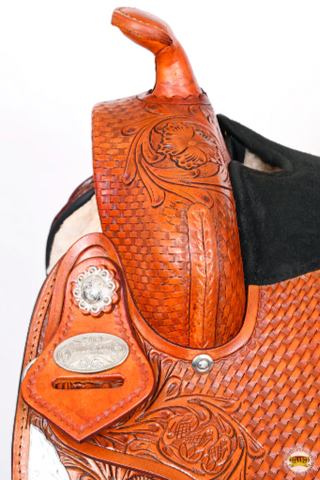 HILASON Western Horse Saddle American Leather Treeless Trail Barrel