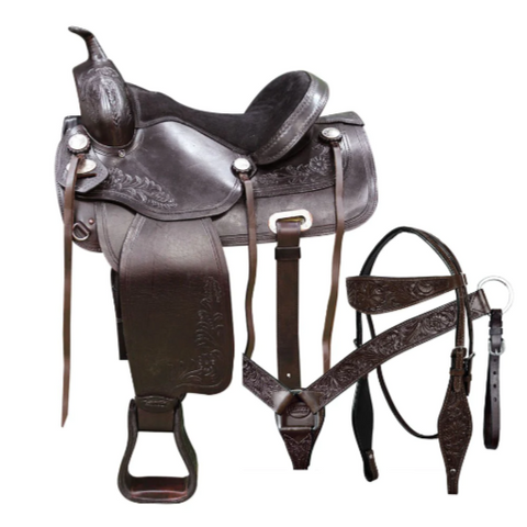 HILASON Western Horse Treeless Saddle American Leather Trail