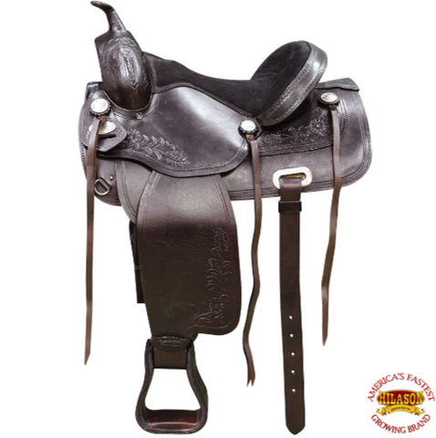 HILASON Western Horse Treeless Saddle American Leather Trail