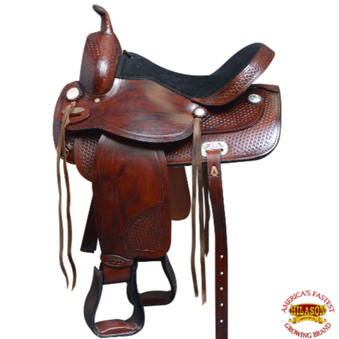 HILASON Western Horse Treeless Saddle American Leather Trail Pleasure Tack