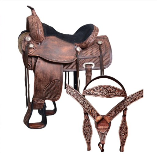 HILASON Western Horse Treeless Saddle American Leather Trail Pleasure Tack