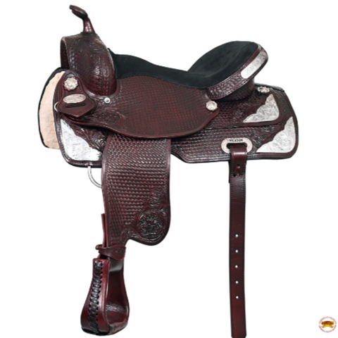 HILASON Western Horse Treeless Saddle American Leather Trail Barrel Tack