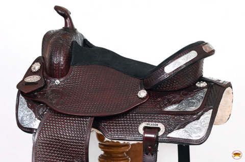 HILASON Western Horse Treeless Saddle American Leather Trail Barrel Tack