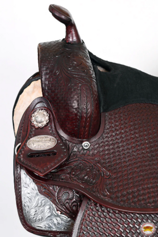 HILASON Western Horse Treeless Saddle American Leather Trail Barrel Tack