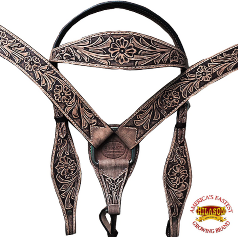 HILASON Western Horse Treeless Saddle American Leather Trail Barrel Tack