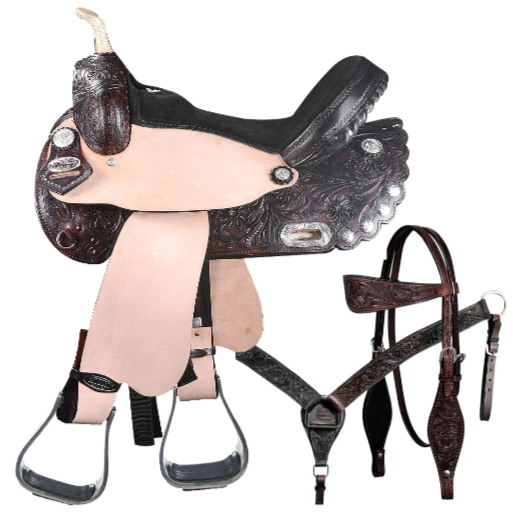 HILASON Western Horse Treeless Saddle American Leather Trail Barrel Tack