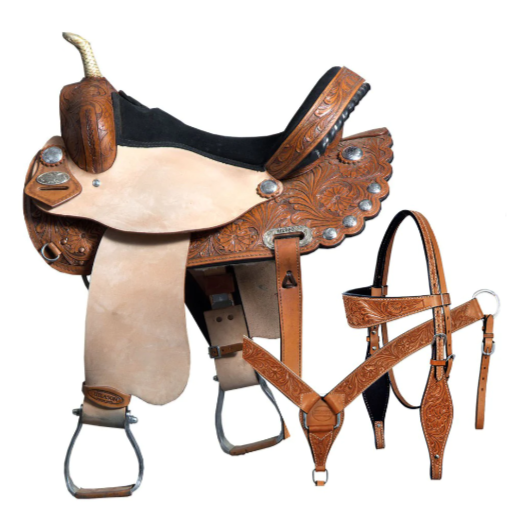 HILASON Western Horse Treeless Saddle American Leather Trail Barrel Tack