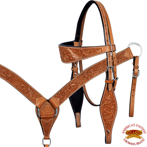 HILASON Western Horse Treeless Saddle American Leather Trail Barrel Tack