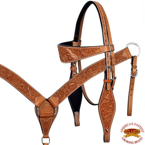 HILASON Western Horse Treeless Saddle American Leather Trail Barrel Tack