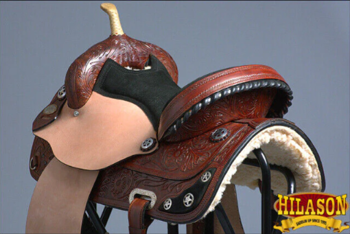 HILASON Western Horse Treeless Trail Barrel American Leather Saddle