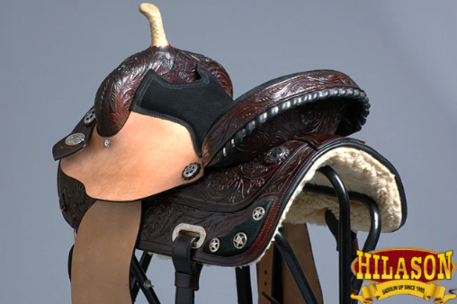 HILASON Western Horse Saddle American Leather Treeless Trail Barrel