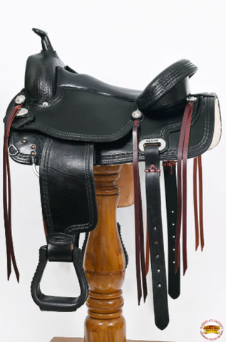 HILASON Western Horse Saddle American Leather Treeless Trail Pleasure