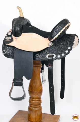 l HILASON Western Horse Saddle American Leather Treeless Trail Barrel