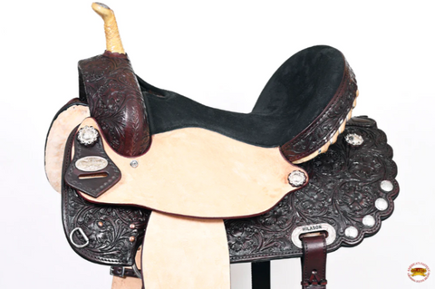 HILASON Western Horse Saddle American Leather Treeless Trail Barrel