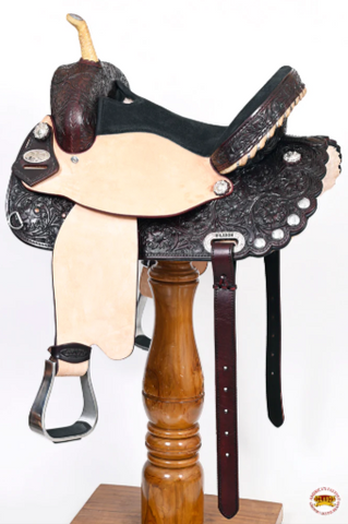 HILASON Western Horse Saddle American Leather Treeless Trail Barrel