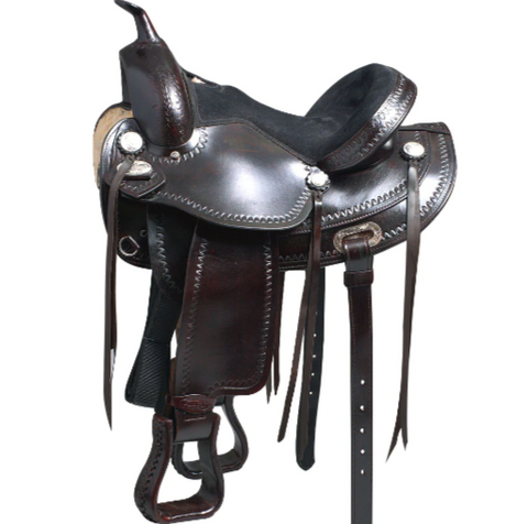 HILASON Western Horse Saddle American Leather Treeless Trail Pleasure