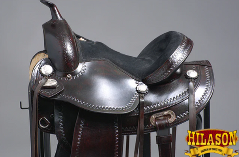 HILASON Western Horse Saddle American Leather Treeless Trail Pleasure