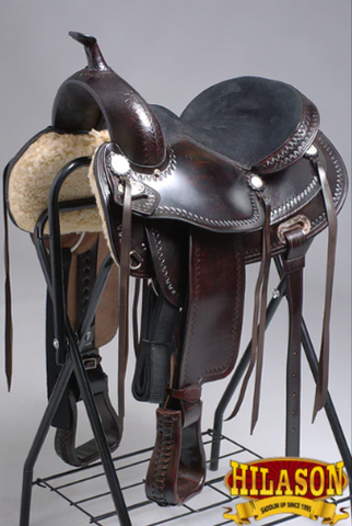 HILASON Western Horse Saddle American Leather Treeless Trail Pleasure