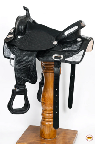 HILASON Western Horse Saddle American Leather Treeless Trail Barrel