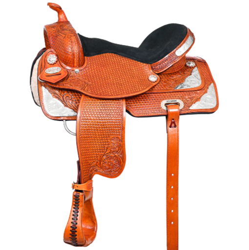 HILASON Western Horse Saddle American Leather Treeless Trail Barrel