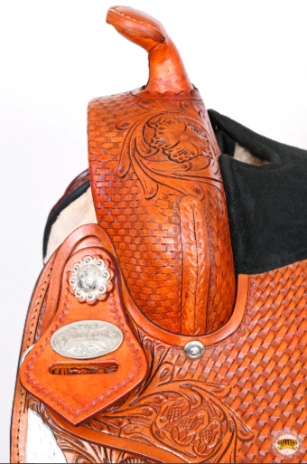 HILASON Western Horse Saddle American Leather Treeless Trail Barrel