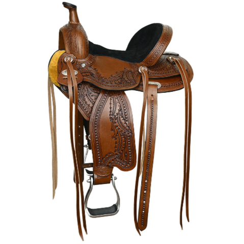 COMFYTACK Horse Barrel Racing Trail Pleasure American Leather Saddle Brown