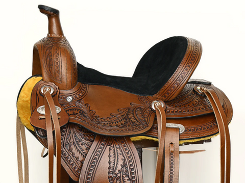 COMFYTACK Horse Barrel Racing Trail Pleasure American Leather Saddle Brown