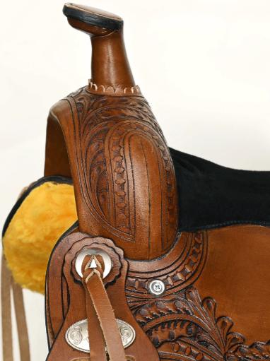 COMFYTACK Horse Barrel Racing Trail Pleasure American Leather Saddle Brown