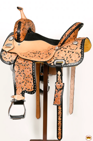 HILASON Western Horse Barrel Racing Saddle Trail American Leather