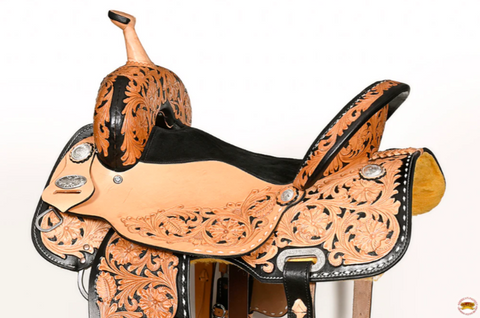 HILASON Western Horse Barrel Racing Saddle Trail American Leather