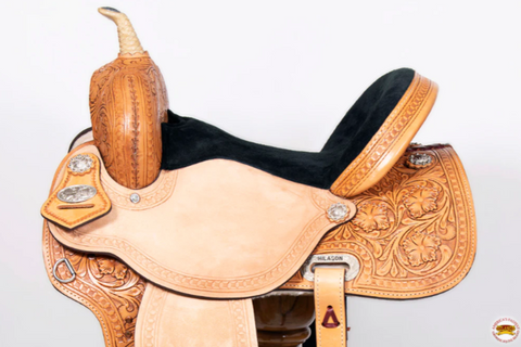 HILASON Western Horse Ranch Roping Saddle American Leather