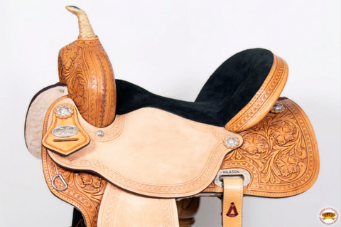 HILASON Western Horse Ranch Roping Saddle American Leather