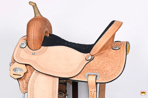 HILASON Western Horse Barrel Racing Saddle Trail American Leather