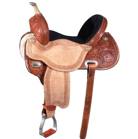 HILASON Western Horse Ranch Roping Saddle American Leather