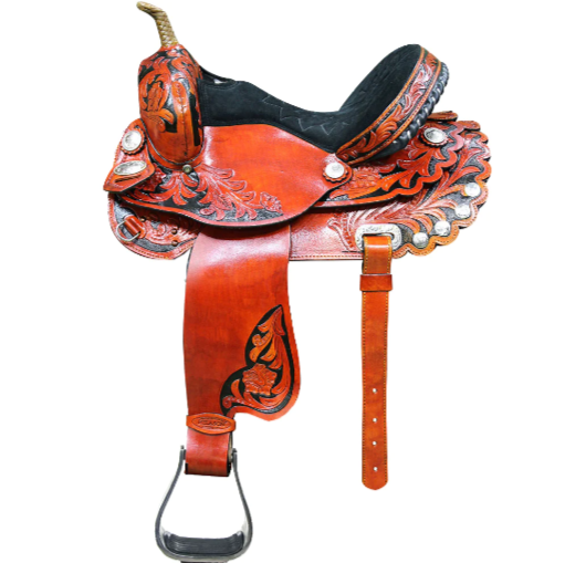 HILASON Western Horse Saddle American Leather Treeless Trail Barrel