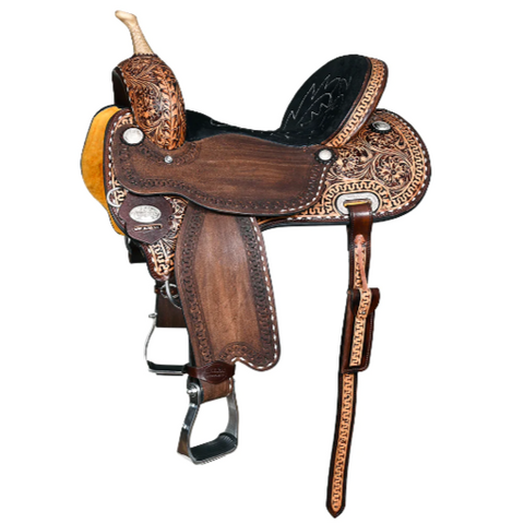 HILASON Western Horse Barrel Racing Saddle Trail American Leather