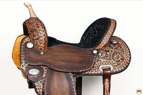 HILASON Western Horse Barrel Racing Saddle Trail American Leather