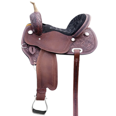 HILASON Western Horse Barrel Racing Saddle Trail American Leather