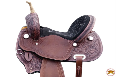 HILASON Western Horse Barrel Racing Saddle Trail American Leather