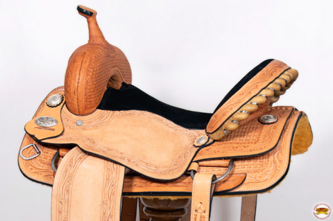 HILASON Western Horse Barrel Racing Saddle Trail Pleasure American Leather