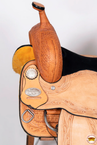 HILASON Western Horse Barrel Racing Saddle Trail Pleasure American Leather