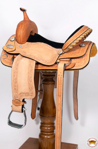 HILASON Western Horse Barrel Racing Saddle Trail Pleasure American Leather