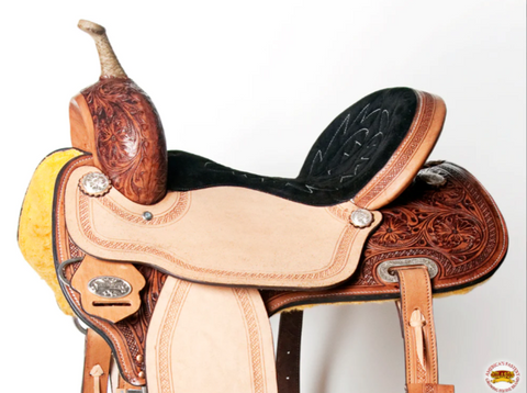 HILASON Western Horse Barrel Racing Saddle Trail Pleasure American Leather