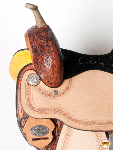 HILASON Western Horse Barrel Racing Saddle Trail Pleasure American Leather