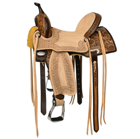 HILASON Western Horse Saddle American Leather Trail Barrel Brown