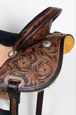 Western Horse Barrel Racing Trail Pleasure American Leather Saddle Tack Set Brown Comfytack by Hilason